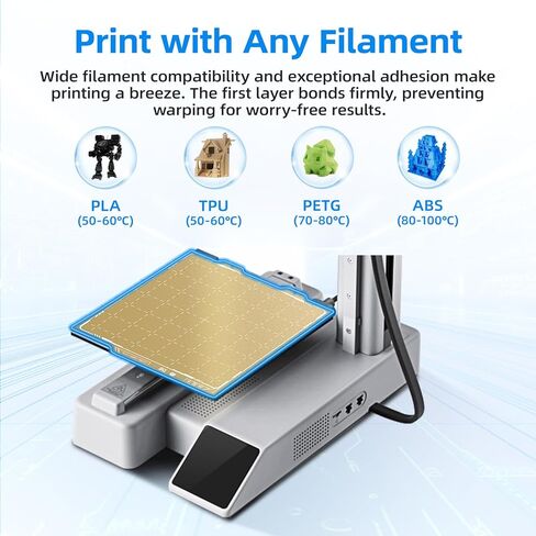 BIQU CryoGrip™ Panda Build Plate for Bambu-lab X1C X1E P1S P1P A1, Room Temp Cold Printing, Double-Sided Textured Spring Steel Sheet, 257x257mm, 1 Piece, Grey in Kuwait