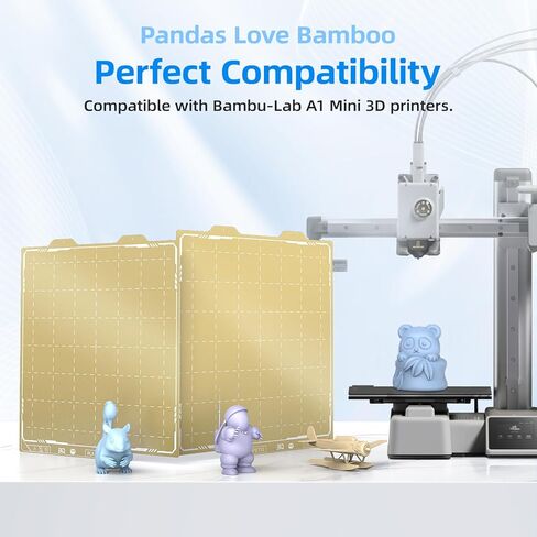 BIQU CryoGrip™ Panda Build Plate for Bambu-lab X1C X1E P1S P1P A1, Room Temp Cold Printing, Double-Sided Textured Spring Steel Sheet, 257x257mm, 1 Piece, Grey in Kuwait