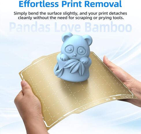 BIQU CryoGrip™ Panda Build Plate for Bambu-lab X1C X1E P1S P1P A1, Room Temp Cold Printing, Double-Sided Textured Spring Steel Sheet, 257x257mm, 1 Piece, Grey in Kuwait