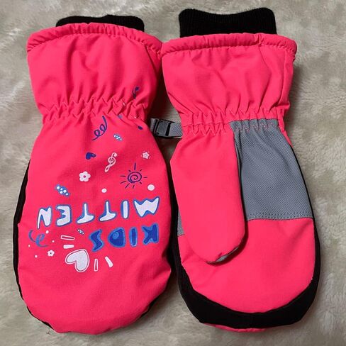 XTACER Kids Ski Snow Gloves Snowboard Winter Warm Cold Weather Gloves for Boys Girls Children (Black Mittens, S (6-8 Years Old)) in Saudi Arabia
