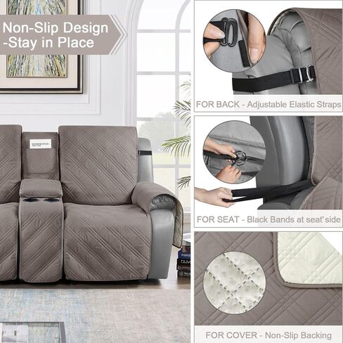 TAOCOCO 100% Waterproof Dog Sofa Cover Reversible Chaise Cushion Cover for Dogs Pet Couch Cover for Sectional Sofa U Shape Sofa Furniture Protector, 40x50 Inch (Pack of 1)(Chaise, Dark Grey)… in Kuwait