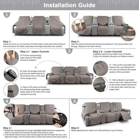 TAOCOCO 100% Waterproof Dog Sofa Cover Reversible Chaise Cushion Cover for Dogs Pet Couch Cover for Sectional Sofa U Shape Sofa Furniture Protector, 40x50 Inch (Pack of 1)(Chaise, Dark Grey)… in Kuwait