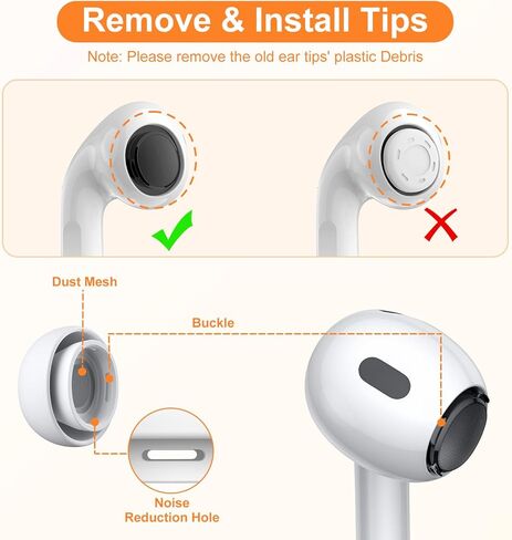 [4 أزواج XS/S/M/L] أطراف أذن Link Dream لأجهزة AirPods Pro 2 (الجيل الثاني) أطراف وسائد أذن من السيليكون مع صندوق تخزين محمول (XS/S/M/L) in Kuwait