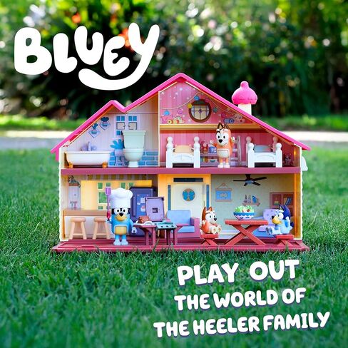 Bluey Celebration Home، ساعد في الاحتفال بعيد الميلاد، مع 11 قطعة لعب من الأثاث والإكسسوارات القابلة للإزالة، بالإضافة إلى مجسم حصري مقاس 2.5 بوصة in Kuwait