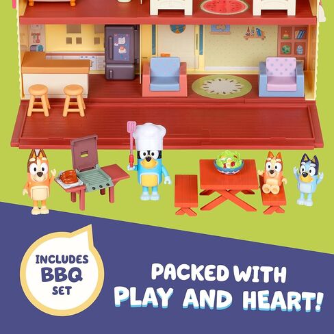 Bluey Celebration Home، ساعد في الاحتفال بعيد الميلاد، مع 11 قطعة لعب من الأثاث والإكسسوارات القابلة للإزالة، بالإضافة إلى مجسم حصري مقاس 2.5 بوصة in Kuwait