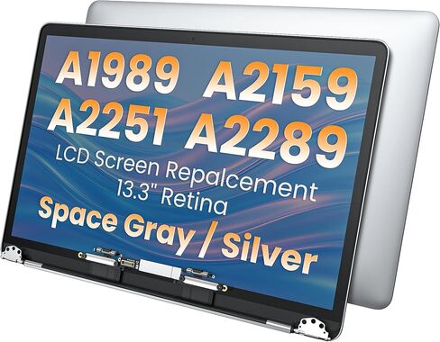 DZLQS A1989 A2159 A2251 A2289 مجموعة شاشة LCD بديلة متوافقة مع MacBook Pro 13 بوصة 2018 2019 2020 Year Retina (رمادي فلكي) in Kuwait