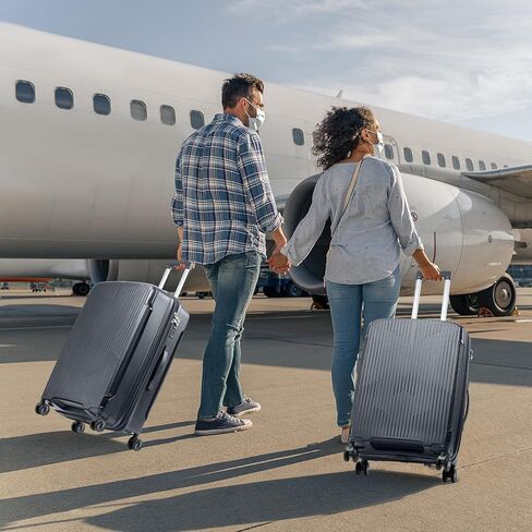 مجموعة أمتعة Nazhura، مجموعة حقائب سفر مكونة من 3 قطع، مقاس 20 بوصة، 24 بوصة، 28 بوصة، مجموعة أمتعة للحمل، مجموعة أمتعة سفر، حقيبة كبيرة بعجلات in Kuwait