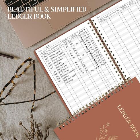 Accounting Ledger Book - Expense Tracker Notebook for Home Budget Tracking - A5 Finance Book - Bill Tracker Notebook for Small Business Bookkeeping - Finance Planner - Expense Ledger Book in Saudi Arabia