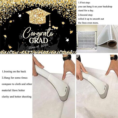 2024 Graduation Party Decorations - Graduation Decorations Class of 2024, Graduation Party Supplies, Graduation Backdrop, Graduation Banner, Gold and Black Graduation Decorations in Saudi Arabia