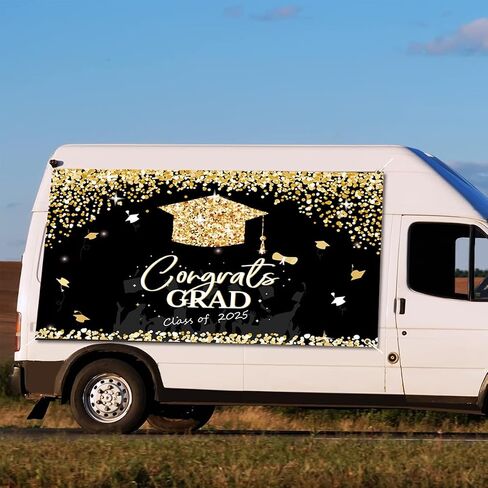 2024 Graduation Party Decorations - Graduation Decorations Class of 2024, Graduation Party Supplies, Graduation Backdrop, Graduation Banner, Gold and Black Graduation Decorations in Saudi Arabia