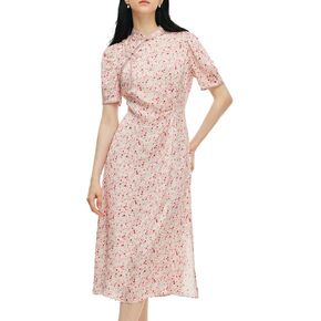 فستان GOELIA قصير وردي من الدانتيل فستان شيونغسام فستان تشيباو الصيني للنساء in Kuwait