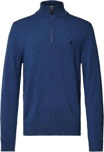 POLO RALPH LAUREN Men's Quarter-Zip Wool Blend Sweater (Medium, Red) in Saudi Arabia