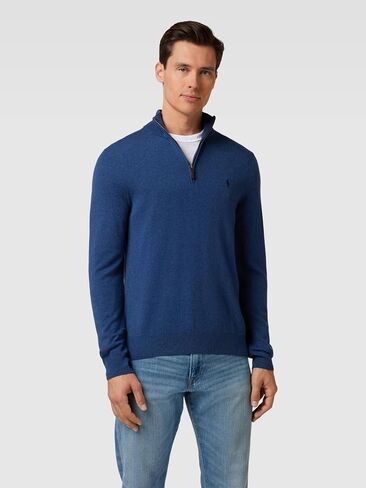 POLO RALPH LAUREN Men's Quarter-Zip Wool Blend Sweater (Medium, Red) in Saudi Arabia