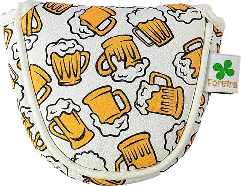Limited Edition Beer Mugs Pattern Putter Headcover Quality PU Leather Magnetic Closure for Blade Style Putters in Saudi Arabia