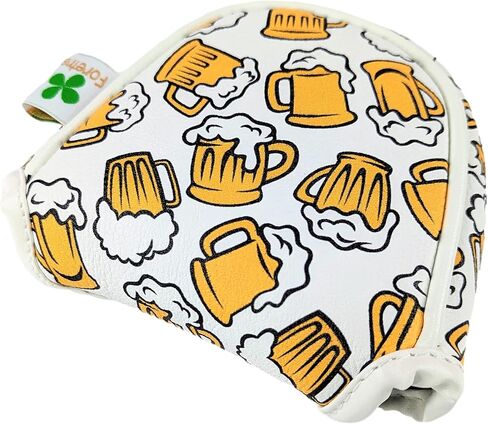 Limited Edition Beer Mugs Pattern Putter Headcover Quality PU Leather Magnetic Closure for Blade Style Putters in Saudi Arabia