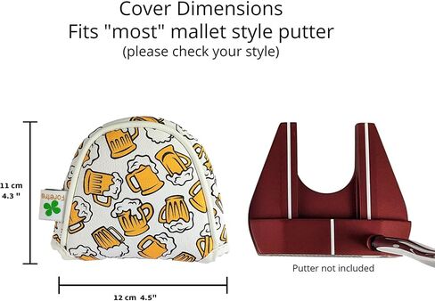 Limited Edition Beer Mugs Pattern Putter Headcover Quality PU Leather Magnetic Closure for Blade Style Putters in Saudi Arabia