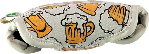 Limited Edition Beer Mugs Pattern Putter Headcover Quality PU Leather Magnetic Closure for Blade Style Putters in Saudi Arabia