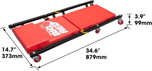 BIG RED ATRP6240UR Blow Molded Plastic Rolling Garage/Shop Creeper: 40" Mechanic Cart with Padded Headrest and 6 Casters, 350 lbs Capacity, Blue in Saudi Arabia