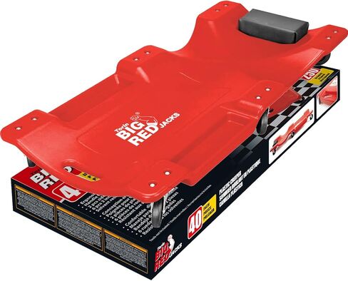BIG RED ATRP6240UR Blow Molded Plastic Rolling Garage/Shop Creeper: 40" Mechanic Cart with Padded Headrest and 6 Casters, 350 lbs Capacity, Blue in Saudi Arabia
