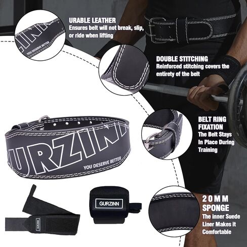 حزام رفع الأثقال 4 بوصة حزام جلدي مبطن بالفوم لدعم الظهر حزام الصالة الرياضية لكمال الأجسام القرفصاء ورفع الأثقال حزام رفع الأثقال للرجال والنساء لفافة معصم مجانية (أرجواني/XS) in Kuwait
