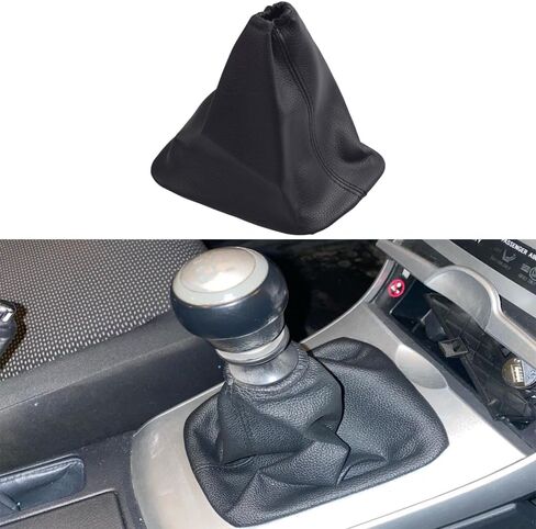 Car Shift Gear Stick Handbrake Cover Manual Shift Boot Black Leather Boot Cover Case for to-yo-ta Co-Rolla 2007 2008 2009 2010 2012 2013 (Gear Dust Cover) in Kuwait