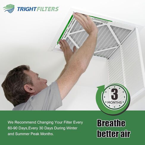 TRIGHTFILTERS 12x12x1 فلتر هواء 6 عبوات، متين MERV 8 مرشحات فرن HVAC AC منزلية مطوية، استبدال مرشح مكيف الهواء المدمج خفيف الوزن in Saudi Arabia