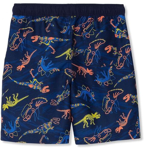 Lands' End Boys Active Stretch Swim Trunk Deep Sea Navy/Rosella Floral Kids Large in Saudi Arabia