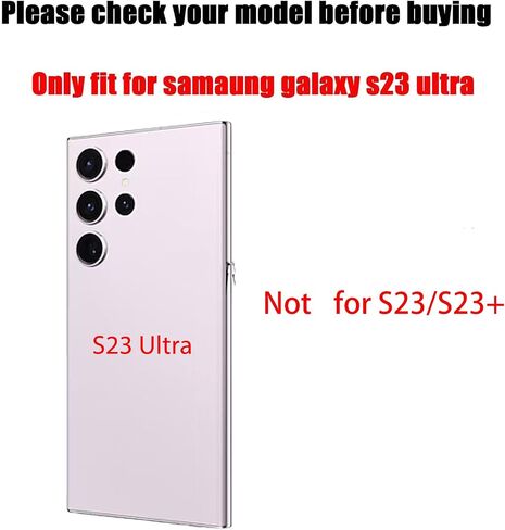 بديل الزجاج الخلفي LiXiongBao S23 Ultra لهاتف Samsung Galaxy S23 Ultra غطاء خلفي زجاجي مع شريط مثبت مسبقًا وعدسة كاميرا + أدوات (أسود) in Kuwait