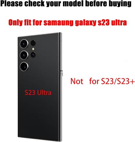 بديل زجاجي خلفي لهاتف Galaxy S23 Ultra لهاتف Samsung Galaxy S23 Ultra غطاء خلفي زجاجي مع شريط مثبت مسبقًا وعدسة كاميرا + أدوات (أسود) in Saudi Arabia