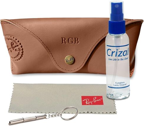 Ray-Ban Special Edition Sunglasses Case - Crizal Lens Cleaning Solution Spray - Microfiber Cloth, and Keychain Screwdriver - Bundle in Saudi Arabia