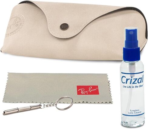 Ray-Ban Special Edition Sunglasses Case - Crizal Lens Cleaning Solution Spray - Microfiber Cloth, and Keychain Screwdriver - Bundle in Saudi Arabia