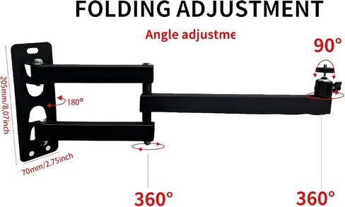 Foldable Projector Wall Mount Universal Ceiling Wall Projector Mount Stand Projectors Bracket,1/4" Screw Size (Wall Mount) (8.46in) in Saudi Arabia