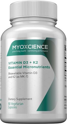 MYOXCIENCE Essential Fatty Nutrients | Vitamin D3 5,000 IU | Vitamin K2 as MK-7 90 mcg (Large) in Kuwait