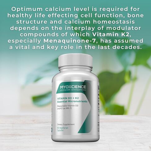 MYOXCIENCE Essential Fatty Nutrients | Vitamin D3 5,000 IU | Vitamin K2 as MK-7 90 mcg (Large) in Kuwait