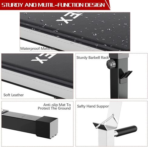 Lmdex جهاز ضغط الأثقال القابل للتعديل مع رف القرفصاء ومحطة تراجع متعددة الوظائف قابلة للطي لتمرين الجسم بالكامل وقوة الصالة الرياضية المنزلية in Kuwait