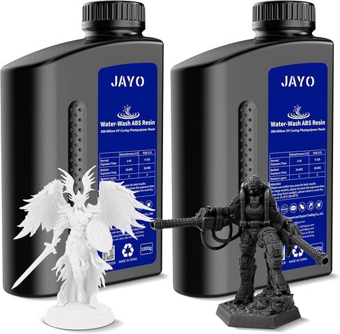 JAYO راتينج يشبه ABS قابل للغسل في الماء 3 كجم، راتنج طابعة ثلاثية الأبعاد 405 نانومتر من الأشعة فوق البنفسجية القياسية راتنج فوتوبوليمر سريع لطابعة LCD/DLP/SLA ثلاثية الأبعاد، دقة عالية، غير هشة، رائحة منخفضة، سهل الاستخدام، رمادي داكن 3000 جم in Kuwait