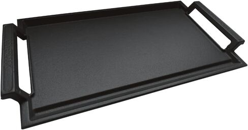 COVERCOOK Griddle Pan, Cast Iron Grill Hot Plate, Rectangular Grill, 2 handles with Flat and Ridged Surface for Induction Electric Cooktop，16.7 x 9.1inch in Saudi Arabia