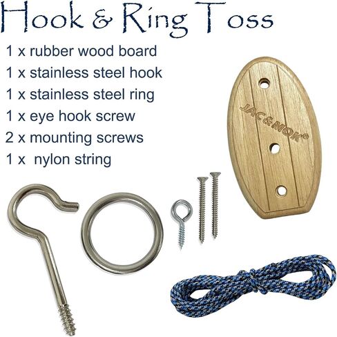 Hook and Ring Toss Game Swing Target Game DIY Kit -Stainless Steel Ring, Polyester Rope and Hardware in Saudi Arabia