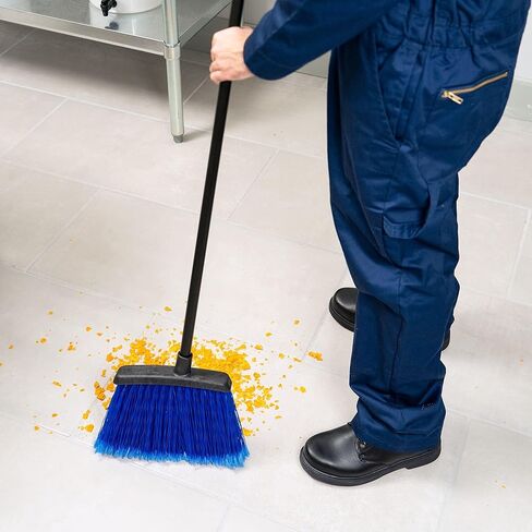 منتجات Carlisle FoodService CFS Duo-Sweep مكنسة الحطام البلاستيكية الكبيرة بمقبض، 48 بوصة، أزرق in Kuwait