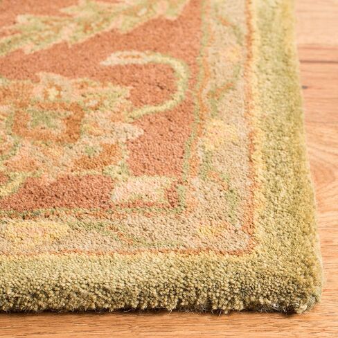 مجموعة SAFAVIEH Golden Jaipur مقاس 2'3" x 12' أخضر / صدئ GJ250A سجادة عداء تقليدية مصنوعة يدويًا من الصوف الفاخر in Saudi Arabia