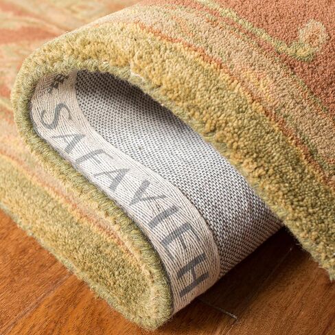 مجموعة SAFAVIEH Golden Jaipur مقاس 2'3" x 12' أخضر / صدئ GJ250A سجادة عداء تقليدية مصنوعة يدويًا من الصوف الفاخر in Saudi Arabia