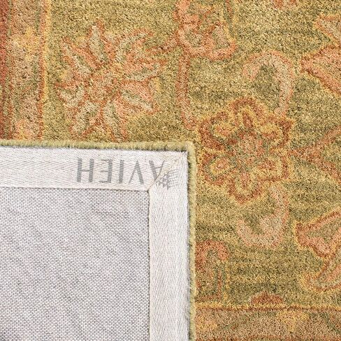 مجموعة SAFAVIEH Golden Jaipur مقاس 2'3" x 12' أخضر / صدئ GJ250A سجادة عداء تقليدية مصنوعة يدويًا من الصوف الفاخر in Saudi Arabia