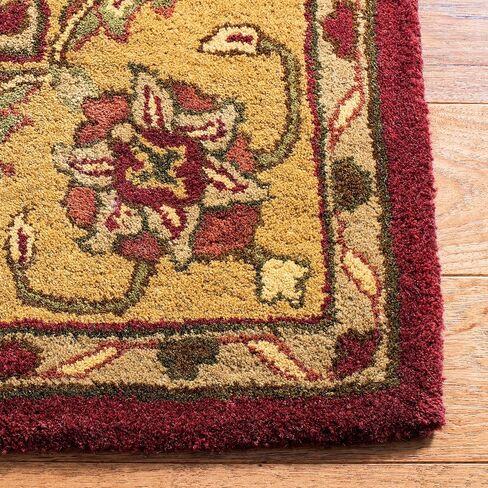 مجموعة SAFAVIEH Golden Jaipur مقاس 2'3" x 12' أخضر / صدئ GJ250A سجادة عداء تقليدية مصنوعة يدويًا من الصوف الفاخر in Saudi Arabia