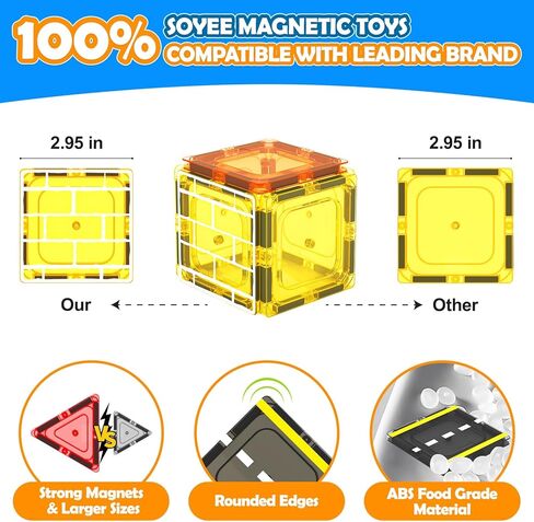 Magnetic Tiles Road Cars Toys Magnetic Building Blocks Boys Toys Ages 3 4 5 6 7 8 STEM Educational Preschool Constructions Toddler Toys & Gifts for 3+ Year Old Boys Girls in Saudi Arabia