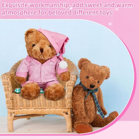 Civaner Pink Stripe Bear Clothes Stuffed Animal Clothes 12 -16 Inch Build a Lovely Cute Bear Clothes Stuffed Animal Clothing and Accessories Fit in Saudi Arabia