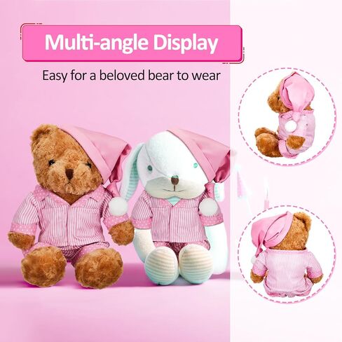 Civaner Pink Stripe Bear Clothes Stuffed Animal Clothes 12 -16 Inch Build a Lovely Cute Bear Clothes Stuffed Animal Clothing and Accessories Fit in Saudi Arabia