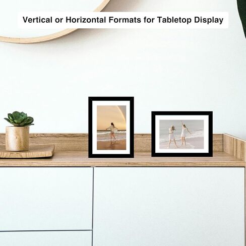 18 Packs 8x10 Picture Frames, Display 5x7 with Mat or 8x10 Without Mat, Black Gallery Wall Frame Set, 8x10 Frames Bulk Set of 18 Collage Wall Decor Photo Frames Set for Wall Hanging and Tabletop, Black in Kuwait