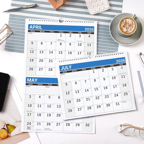 2024-2025 Wall Calendar - 3-Month Wall Calendar Display (Folded in a Month), April 2024 - July 2025, 11" x 26", 3 Month Calendar - Haze Blue in Saudi Arabia