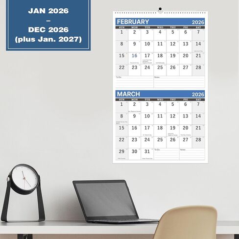 2024-2025 Wall Calendar - 3-Month Wall Calendar Display (Folded in a Month), April 2024 - July 2025, 11" x 26", 3 Month Calendar - Haze Blue in Saudi Arabia