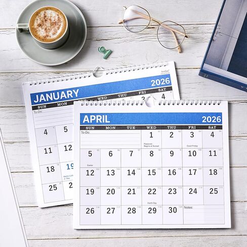 2024-2025 Wall Calendar - 3-Month Wall Calendar Display (Folded in a Month), April 2024 - July 2025, 11" x 26", 3 Month Calendar - Haze Blue in Saudi Arabia